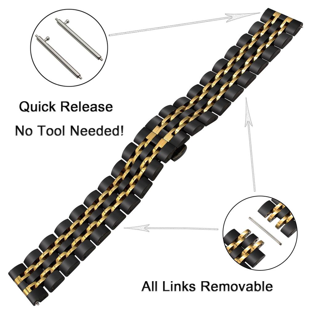 Ремешок из нержавеющей стали 22 мм 20 мм для Samsung Watch 3 4 5 45 мм Gear S3 46 мм 42 мм Active2 40 44 мм Металлический ремешок Браслет