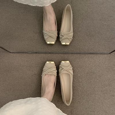 Плоские темпераментные нежные туфли для пожилых людей, женские туфли 2025 года, новые весенние туфли Мэри Джейн с французским квадратным носком