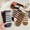 Женские новые полосатые повседневные дезодорирующие влагоотводящие длинные носки