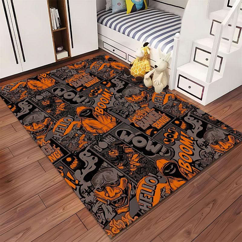 Graffiti Style Comic Design suitable as a non-slip mat for the living room or bedroom sofa