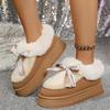 Fashion 2025 Winter Short Plush Snow Boots for Woman Soft Thick Bottom Women's Furry Ankle Boots Sweet Bowknot Fluffy Fur Brand Shoes