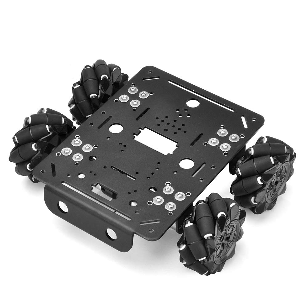 OSOYOO Шасси Умного Автомобиля с Механумными Колесами 4WD 80мм Двигатели DC12V Комплект для Сборки STEM Образовательная Тележка Мини 4WD Arduino Raspberry Pi micro:Совместимый 360°