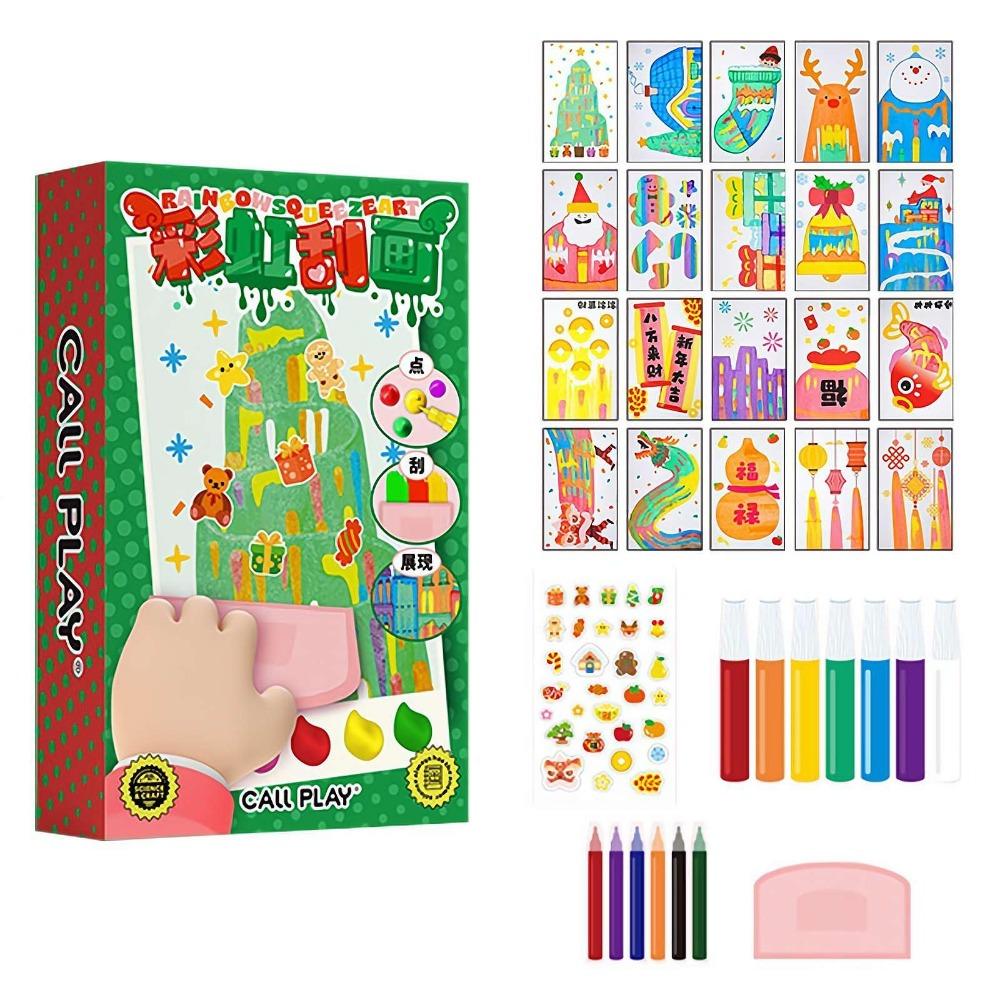 Животный узор DIY Радуга Scratch Art DIY Материал Радуга Точка Scratch Painting Искусство для детей