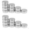 Aluminum Tin Jars, Cosmetic Metal Tins Empty Container Bulk, Round Pot Screw Cap Lid, Small Ounce