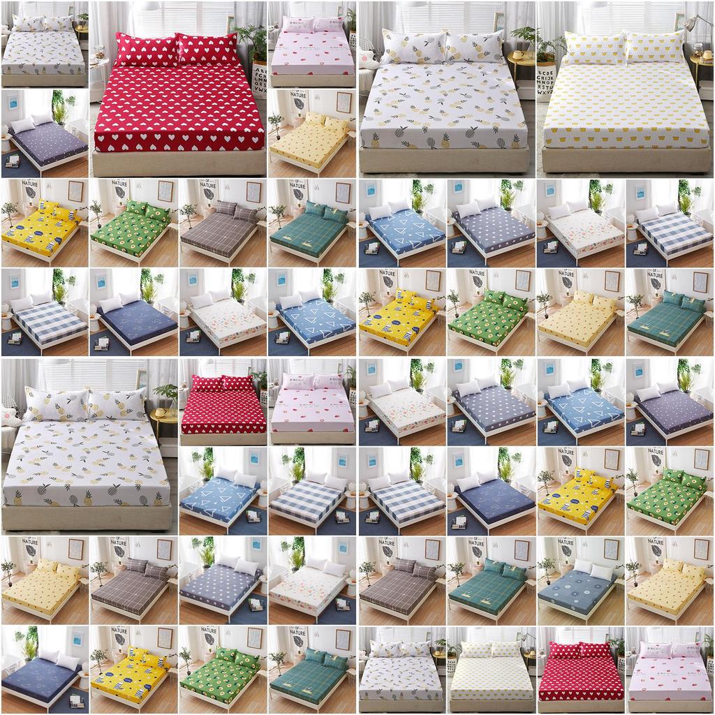 Vintage Floral Print Fitted Sheet Bed Cover Without Pillowcase For Ultimate Comfort