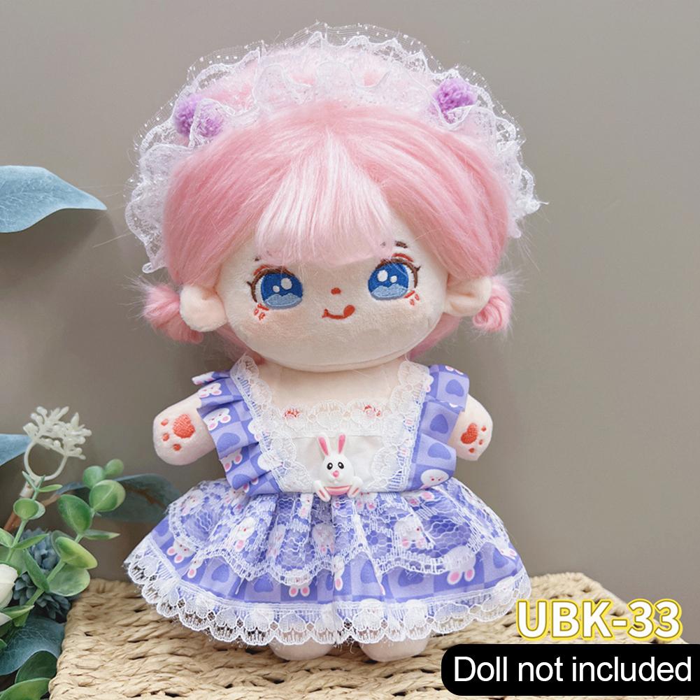 20 см хлопковый комбинезон для кукол из мультфильма, сменный наряд для плюшевой куклы, платье Лолиты, аксессуары для игрового домика, мини-одежда