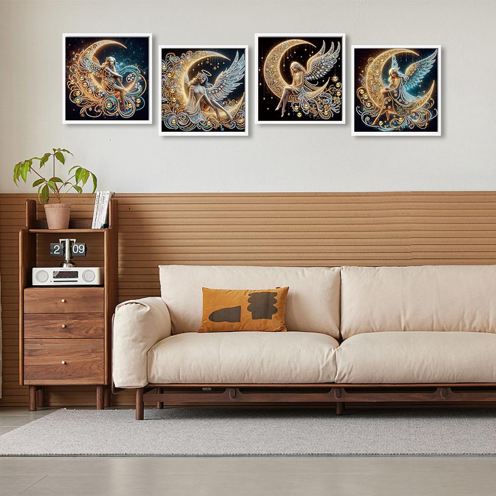 Набор для частичной алмазной вышивки 5D «Сделай сам» для девочки, специальная форма, кристалл, 4 шт., домашний декор