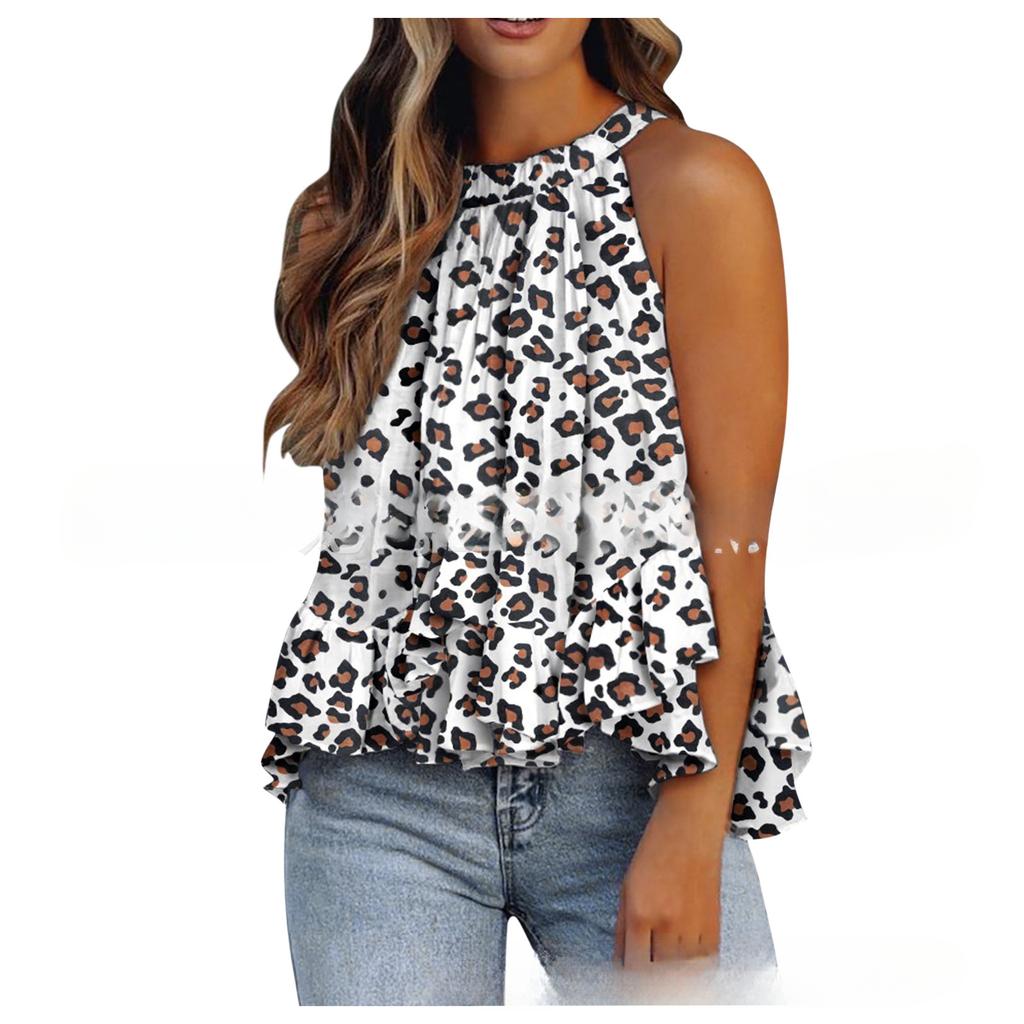 YYFS Женская мода повседневная летняя весна однотонные принты без рукавов с висячим вырезом блузки и рубашки