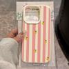 Розово-белая полосатая чехол-накладка из ТПУ с рисунком лимона для iPhone 17 Pro Max 16 Plus 15 14 13 Pro 12 11 XS XR X 16E 17E 17Air