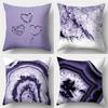 Purple Marble Personality Print Sofa Pillowcase Decoration Heart Leaf Plant Print Living Room Bedroom Home Decor Pillowcase
