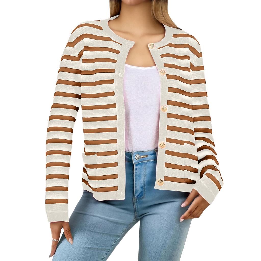 Women's Cardigan Sweater Clothing Fashion Cropped Jacket Trendy Casual Long Sleeve Top