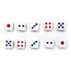 10pcs 10mm High Quality Gambling Game Dice White with Blue and Red Dotd Six Sided Spot Dices Poker Chips for Ktv Pub Party