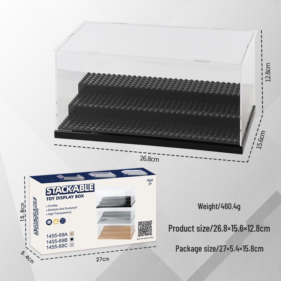 Штабелируемая коробка для демонстрации минифигурок Lego - Прозрачная, пыленепроницаемая, трехслойное хранение, не требует сборки.
