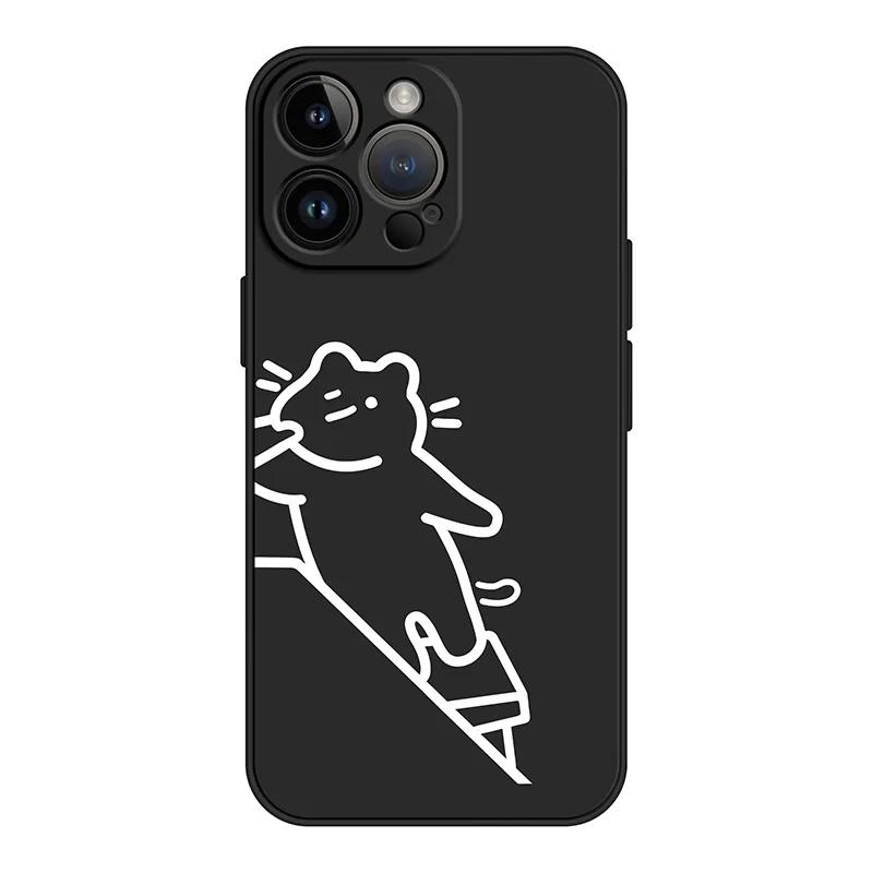Смешная парная чехол-накладка для телефона с рисунком кошек для iPhone 15 14 12 11 13 16 Pro XS Max Mini XR Xs Plus SE Чехол для влюбленных