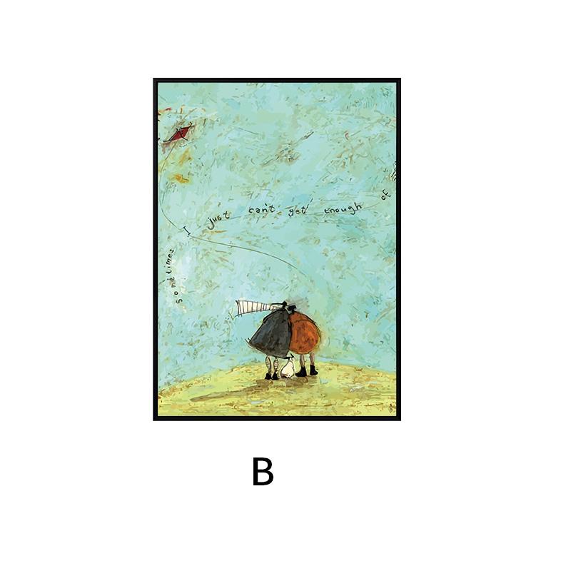 Милый мультфильм Happy Family Lover, картина на холсте, счастье, любовь, постеры и принты для гостиной, спальни, декор, настенное искусство