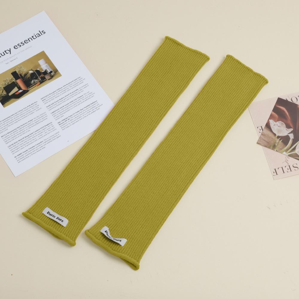 Вязаные рукава-перчатки для женщин на осень и зиму, теплые однотонные нарукавники, полупальцы, шерстяные напульсники, накладные рукава, чехол для рук