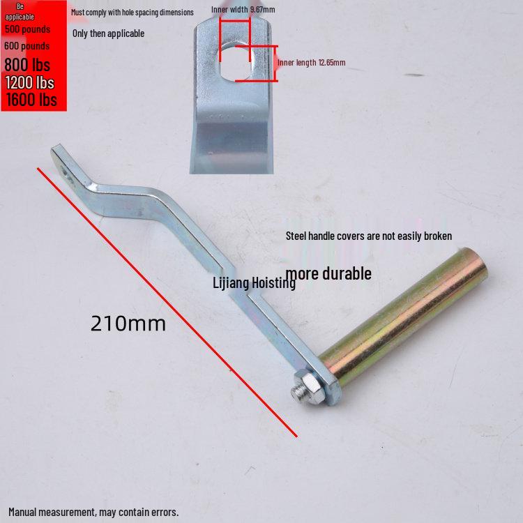 Hand-Crank Winch Handle with Plastic Grip Sleeve