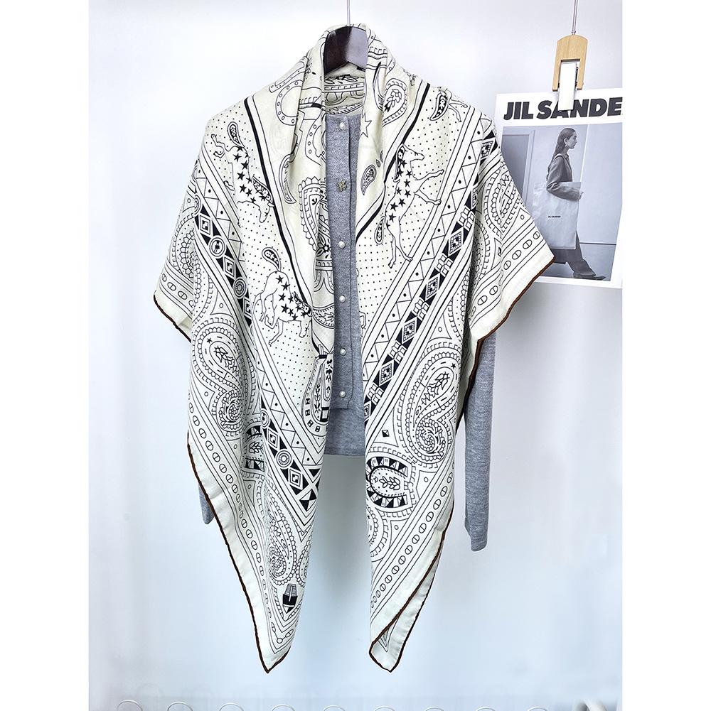 Love Heart Luxury Silk & Wool Double-Sided Women's Scarf Shawl