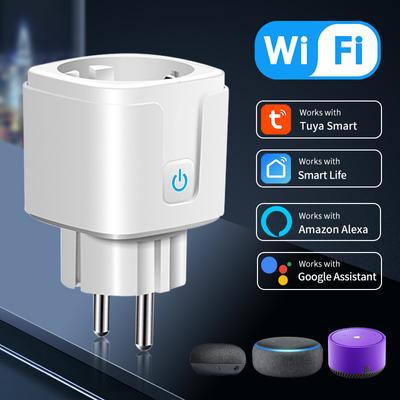 16A Tuya Smart WiFi Socket EU Plug с функцией мониторинга мощности, функцией синхронизации Alexa Google Home, голосовым управлением Alice, электрическая розетка