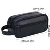 Portable Multi Pocket Men Leather Wash Bag Handheld Zipper Cosmetic Storage Bag Large Capacity Waterproof Makeup Pouch Male