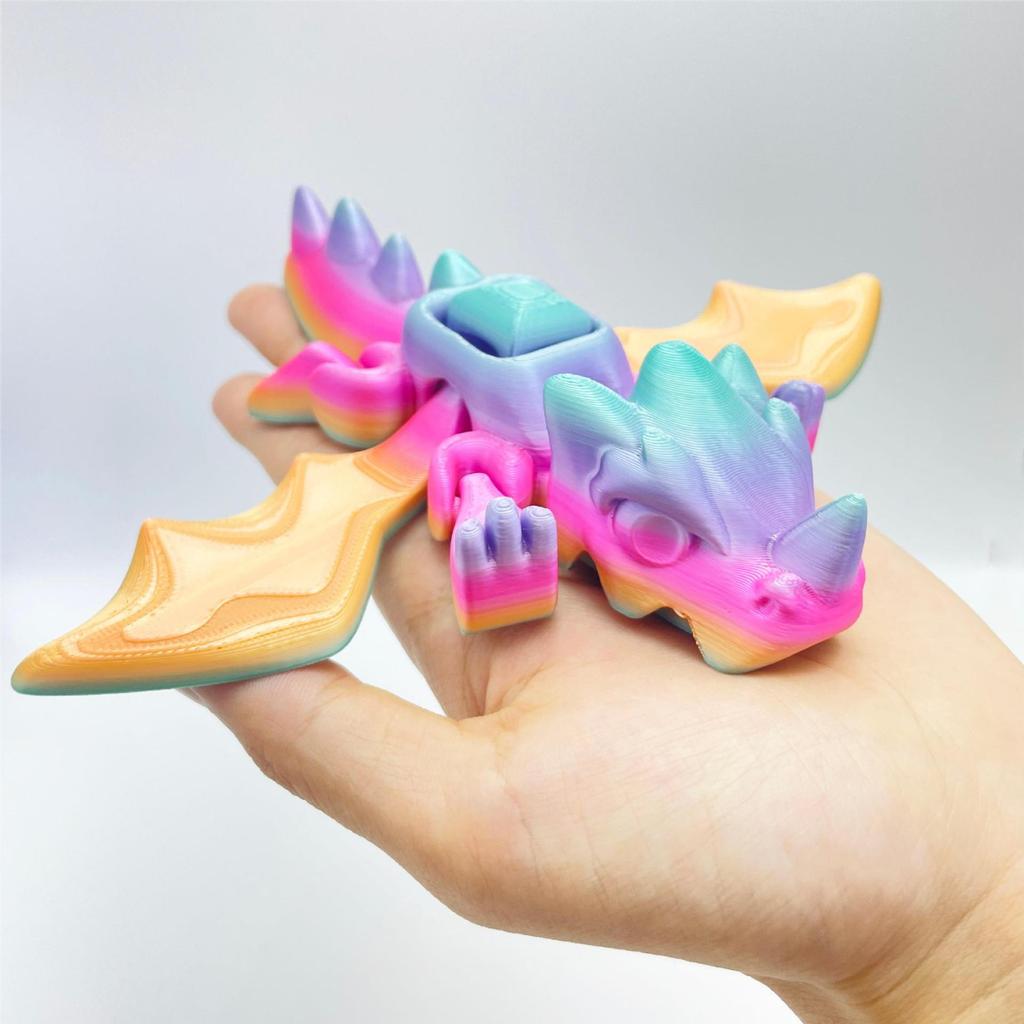 3D-печатный дракон 3D-печатный шарнирный дракон Игрушка-кристаллический дракон Игрушки для взрослых и детей Таинственный дракон