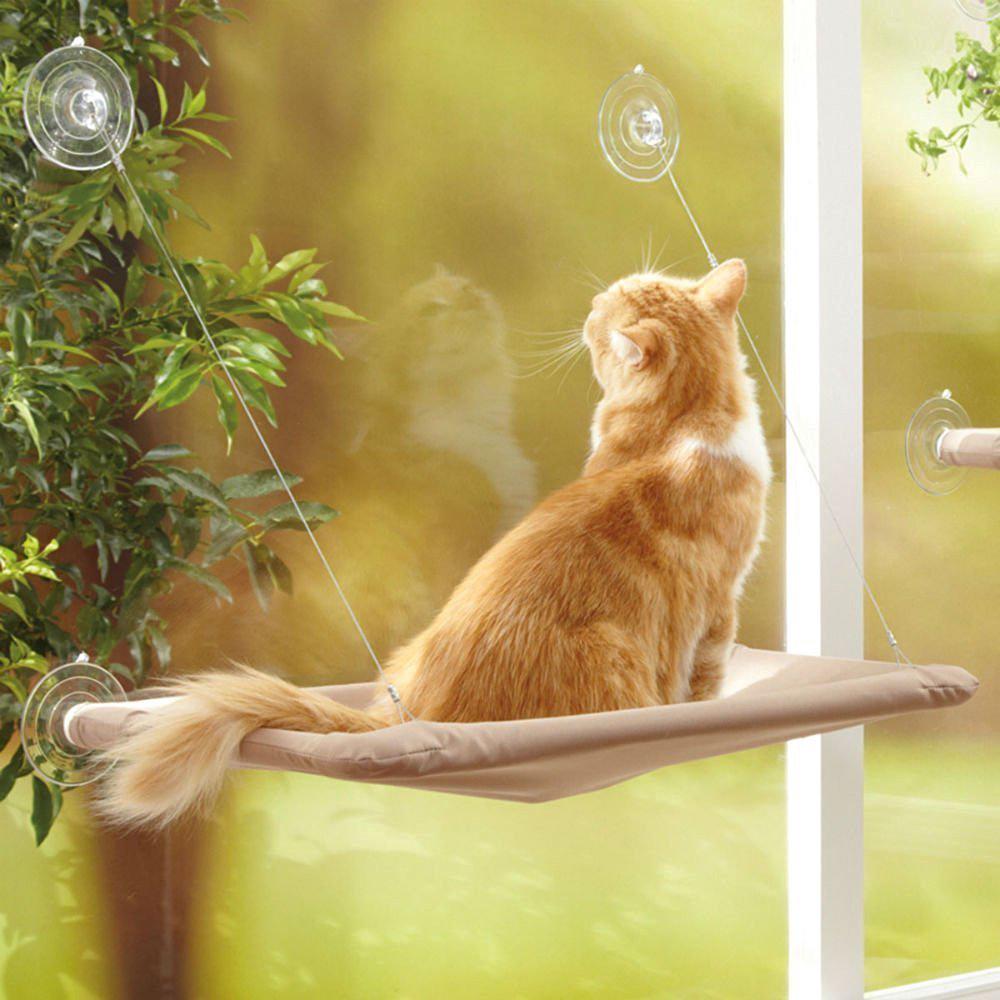 Window Perch Cat Window Hammock Mounted Cat Bed Cooling Breathable Canvas