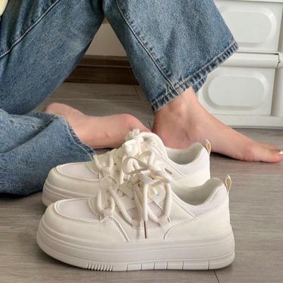 Белые туфли Maillard, детские летние тонкие дышащие туфли 2024 года, новые универсальные ученические туфли на толстой подошве для увеличения роста, прилив