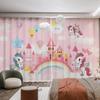 2Panel Pink Unicorn Curtain Princess Rainbow Whale Cartoon Animal Curtain for Child Girls Bedroom Window Blinds Cortinas Hook