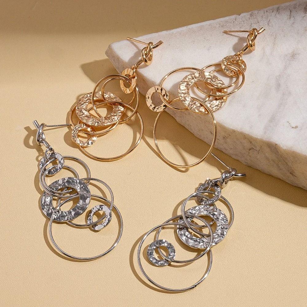 Multi-layers Pendant Earrings Simple Dangle Earrings Personality Ear Accessories Party