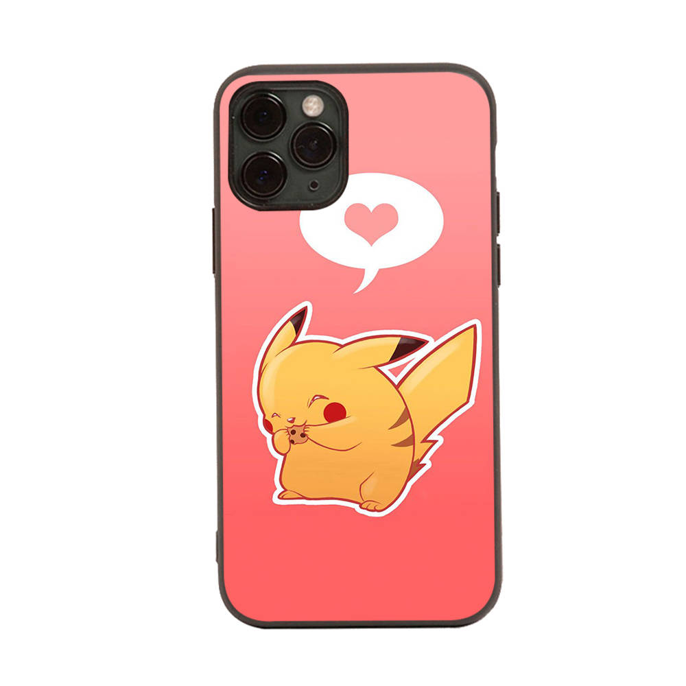 Чехол PK19 Little Cute Pikachu Black Sofe для Samsung Note 20 Lite S24 Ultra S23 A03 A05 A06 A11 A71 A15 A16 A13 A24 A25 A33 A52 A53 A50 M55 M35 Plus