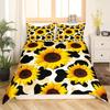 Sunflower Bedding Set For Kids Girls Boys Black White Milk Cow Print Comforter Cover Spring Summer Floral Duvet Cover