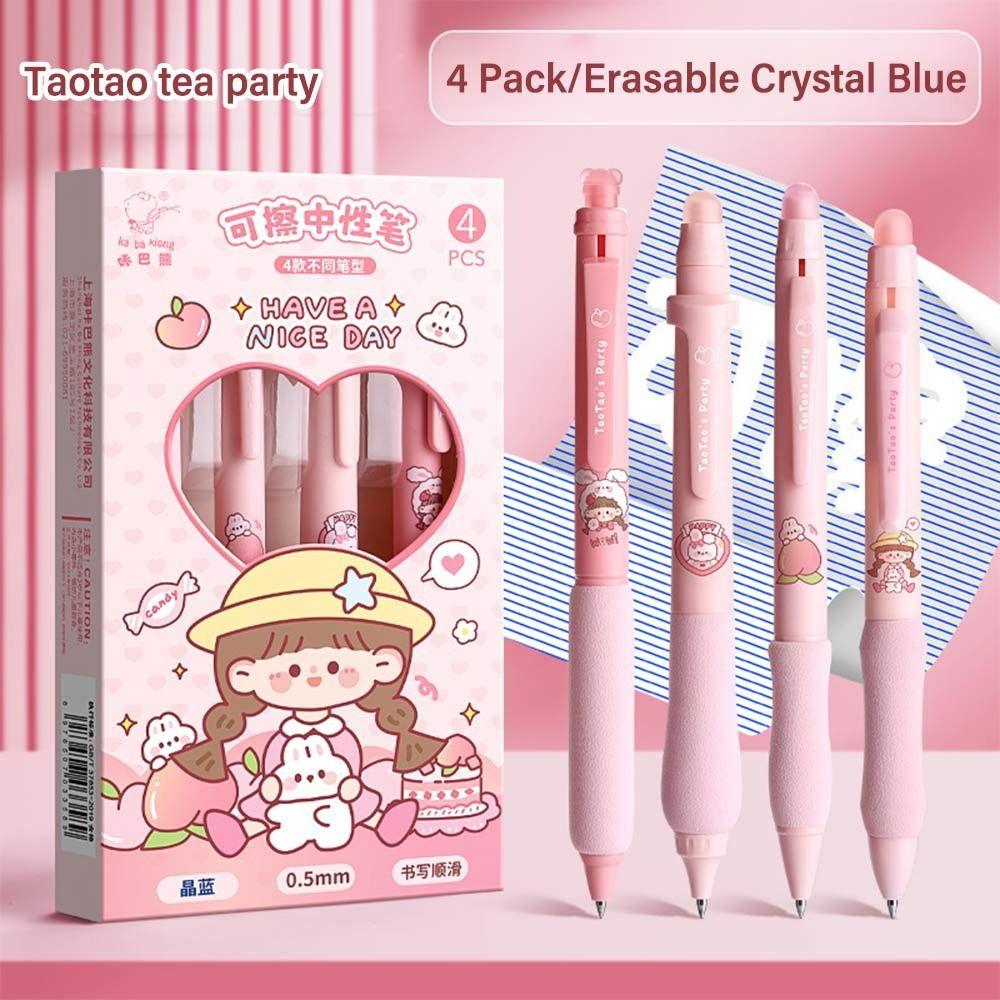 4PCS/Box Erasable Gel Pen Soft Cloud Grip Erasable Pen Creative Writing Tools  School Office