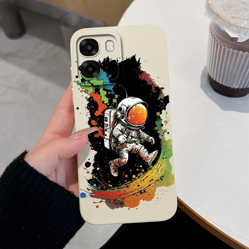 For Oppo A6x A6s Reno 15 15F 15Pro Realme 16Pro Phone Cases Fashion Astronaut Shell Lightweight Liquid Silicone Premium Anti Slip Lens Protector Cover