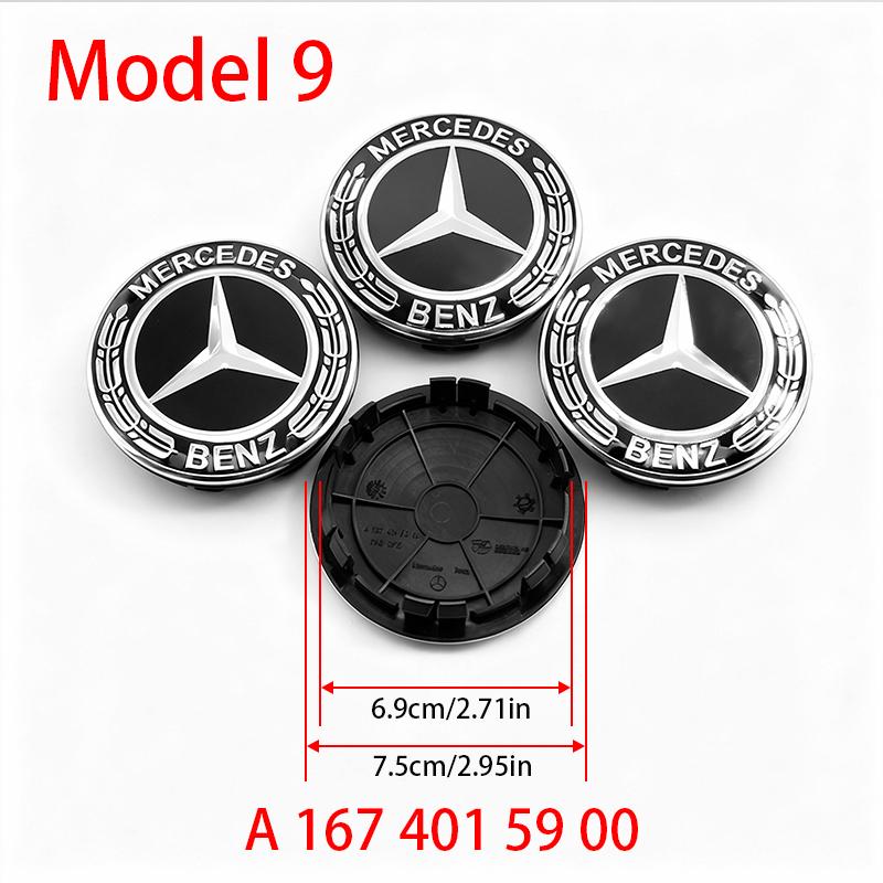 4Pcs 75mm Car Badge Wheel Center Cap For Mercedes Benz W176 W177 W204 W205 W212 W213 W206 X156 X253 W166 Hub Covers Accessories