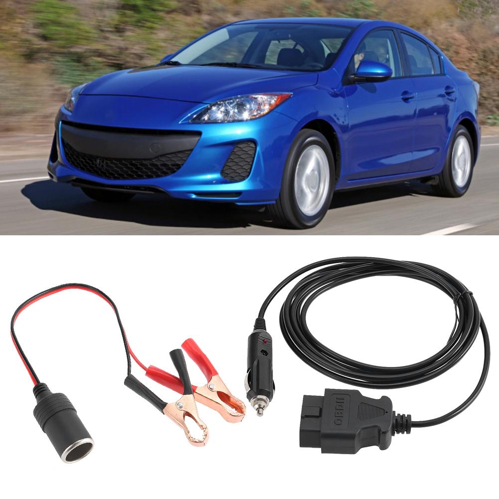 Кабель питания OBD II для аварийного питания 12 В для электронного блока управления автомобилем, сохранение памяти с зажимом