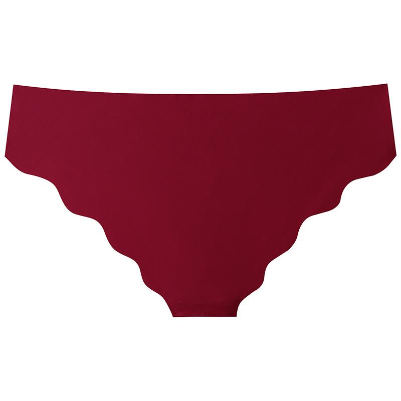 Женские бесшовные трусики-бикини из ледяного шелка, сексуальные трусы с низкой талией, нижнее белье с волнистыми краями, закрывающее половину бедер