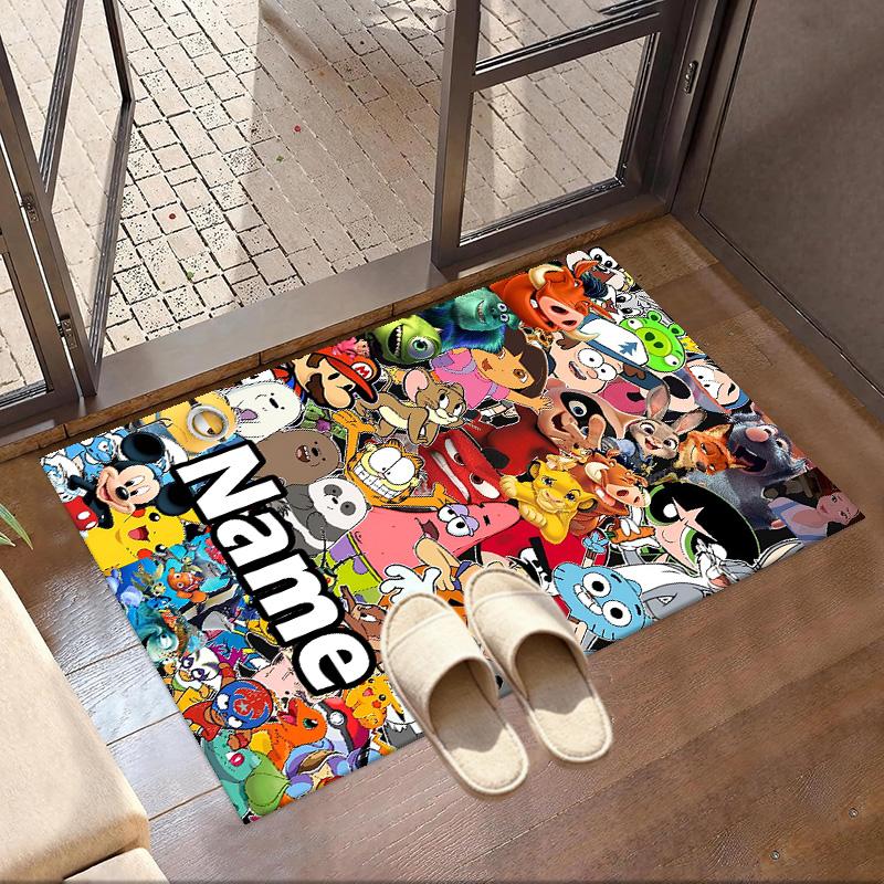Custom Name Personalized Angry Birds Print Carpet, Versatile Home Decor Rug, for Playroom, Apartment, Balcony, Entryway, Hallway Gift