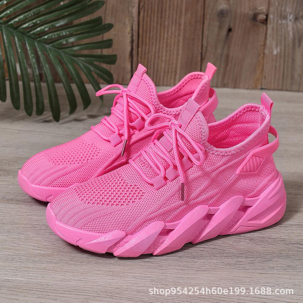 Кроссовки для бега, женская повседневная спортивная обувь с мягкой подошвой, дышащие одинарные туфли, сетчатые туфли Fly Woven Mesh, спортивная обувь