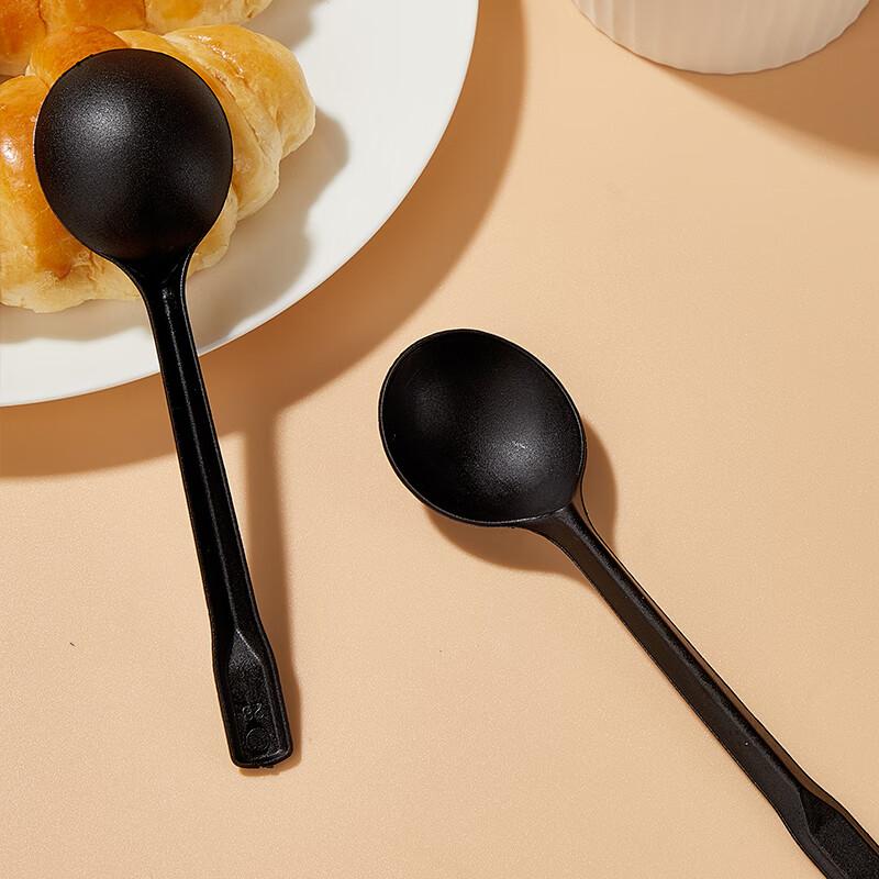 YOUAO Disposable Spoons [50 Individually Wrapped], Soup Spoons, Plastic Tablespoons, Dessert Spoons, Takeout Packaging Forks And Spoons