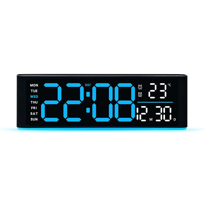 LED Digital Alarm Clock Ambient Light Table Clock Dual Alarms Temperature/Date/Week Display Brightness Control Electronic Clock2