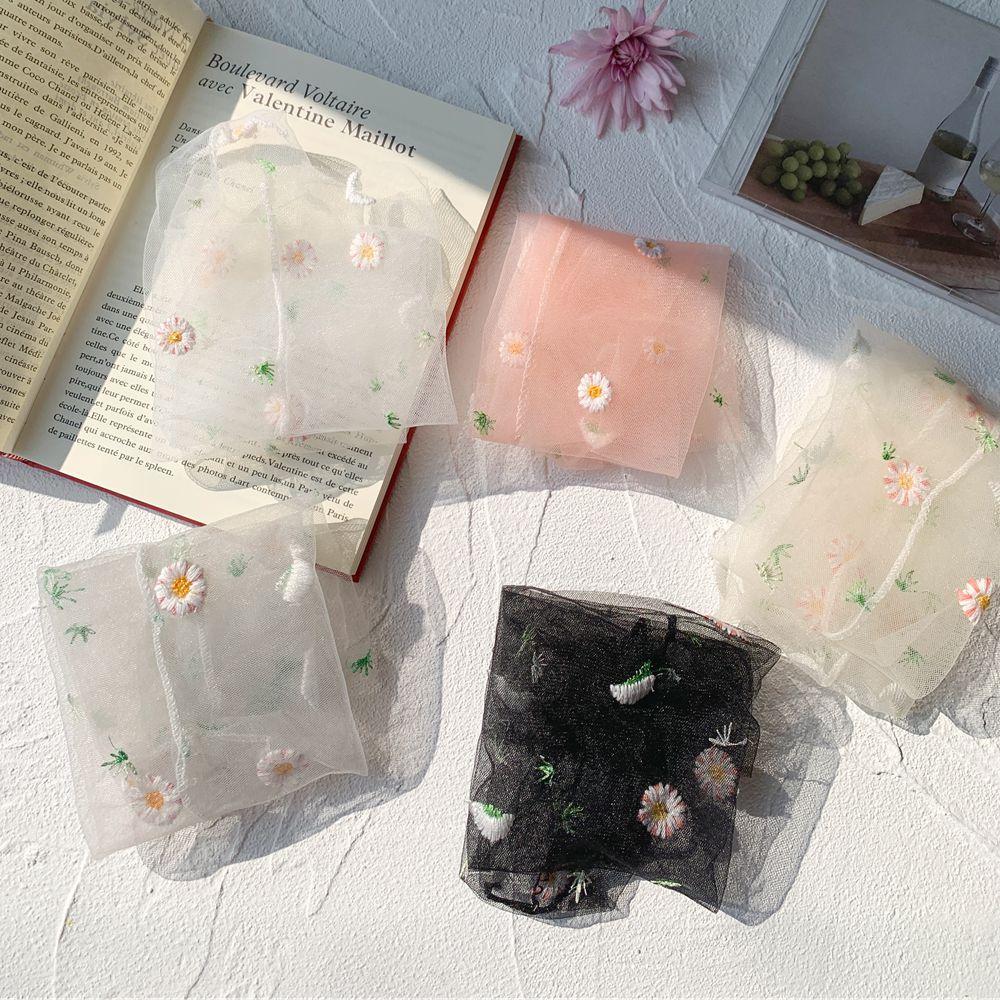 Kawaii Socks Women Summer Ultra-thin Transparent Loose Long Socks Floral Embroidery JK Lolita Sweet Girls Cute Mesh Lace Socks