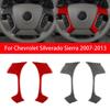 Для Chevrolet Silverado Sierra 2007-2013 гг. Красный, черный, карбоновый вид, рулевое колесо автомобиля, кнопка, крышка, отделка, наклейка, украшение