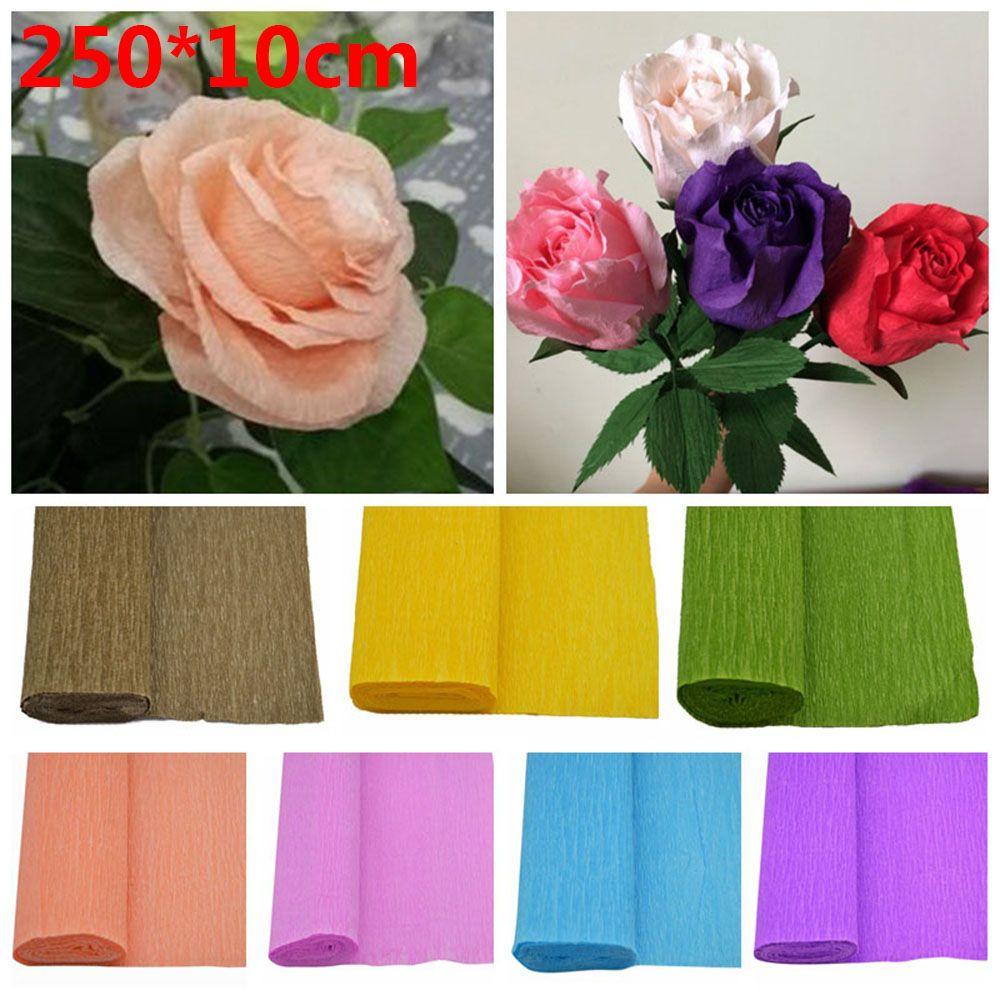 Craft Wedding Party Decoration Flower Making Crinkled Roll Origami Crepe Paper Wrapping Supplies