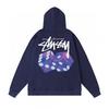 Hooded Sweatshirt Teens Streetwear Letter Dice Black Eight Loose Fit Winter Long Sleeve Top