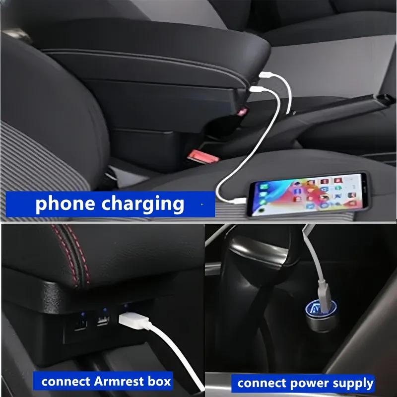High-quality Car Armrest Box For Volkswagen VW Sagitar Golf 6 Golf 5 Mk5 Mk6 Leather Arm Rest Center Console Storage USB
