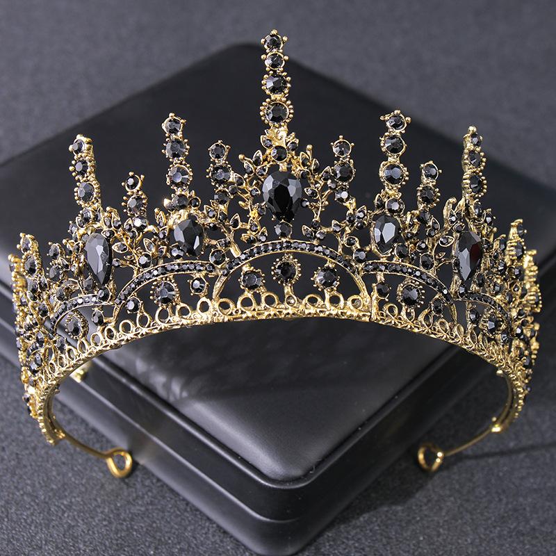 Baroque Birthday Crown Hair Accessory High End Travel Photography Crown Headwear Halloween Bun Hair Band Accessory