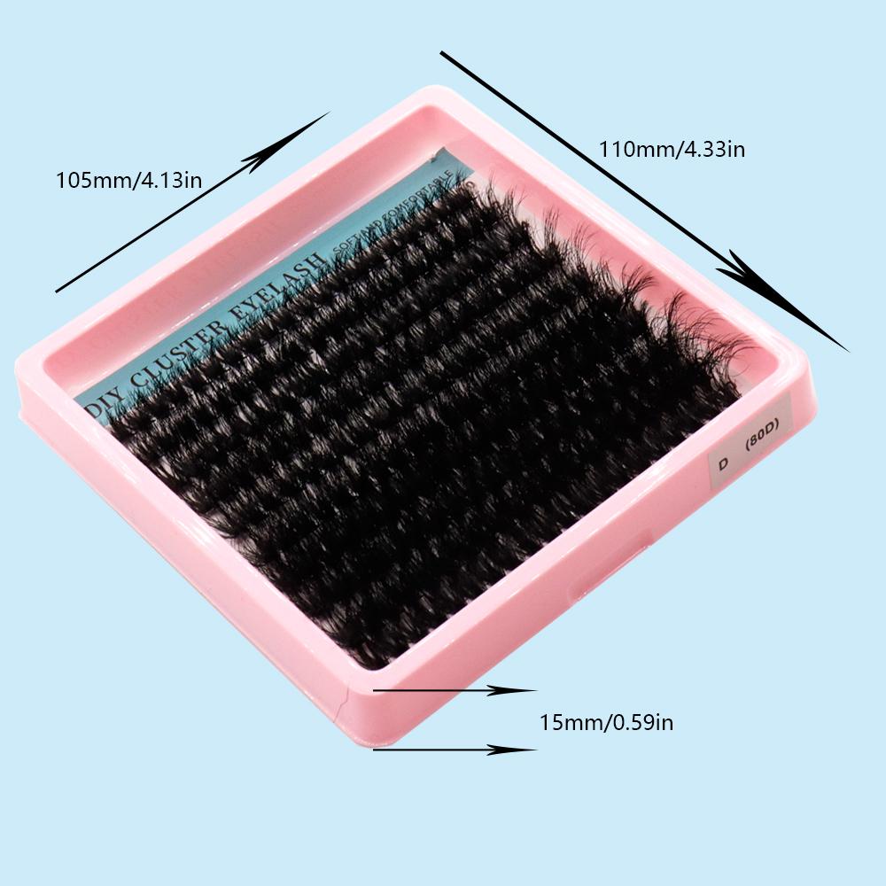 Black Tufted Eyelashes, 10 Rows , CC/D/DD Hot-melt Mink Eyelashes, with Long Eyes.