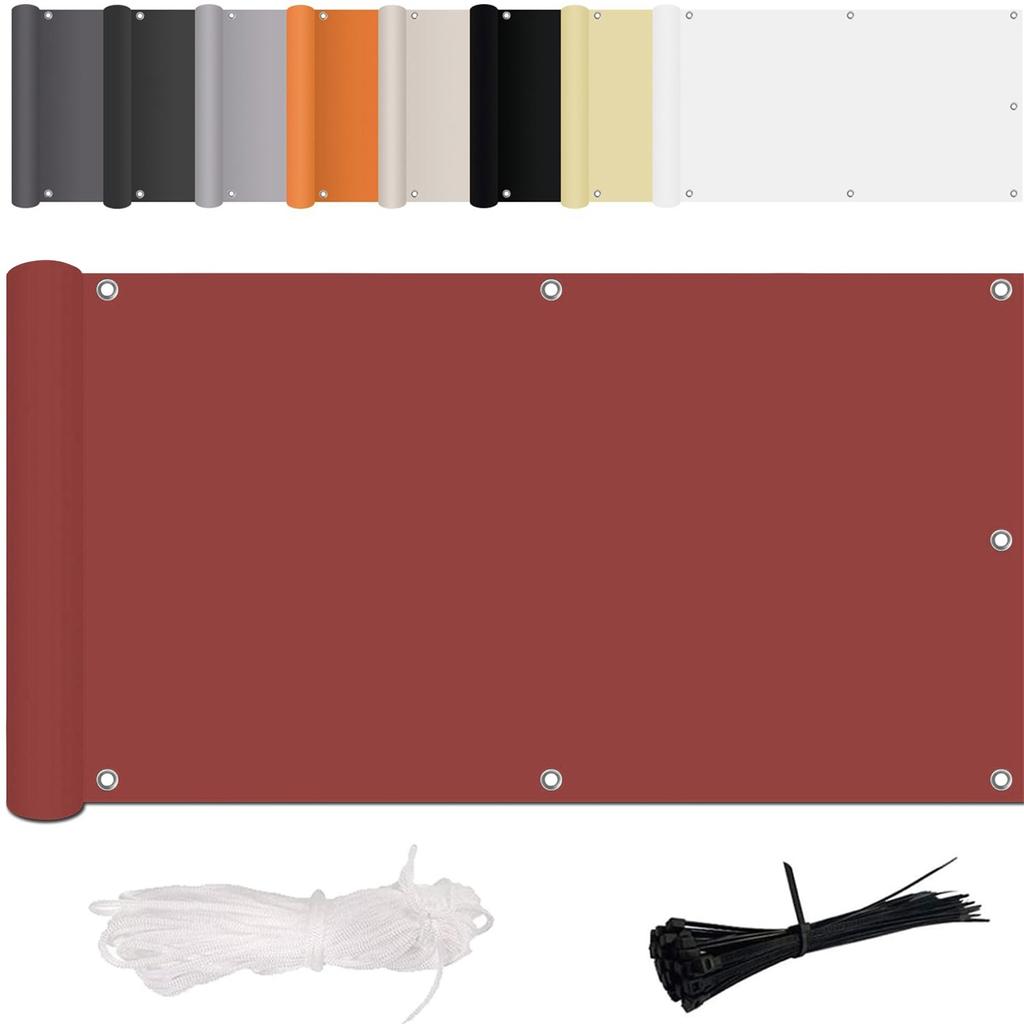 Экран для конфиденциальности на балконе, без сверления, от ветра и ультрафиолета, с монтажными принадлежностями, полиэстер, для перил балкона, патио и сада