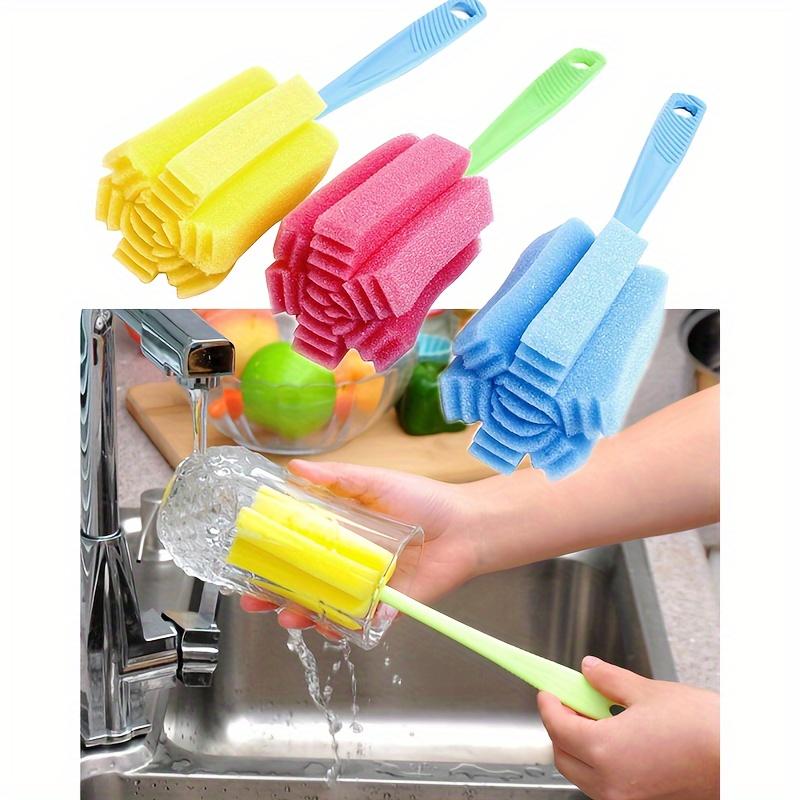 Multi-Purpose Kitchen Cleaning Sponge Brush for Wine Glasses, Bottles, Coffee & Tea Cups
