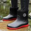 Rain Shoes for Men Waterproof Kitchen Work Short Rain Boots Rubber Soles Outdoor Fishing Waterproof Non-slip Casual Rubber Shoes